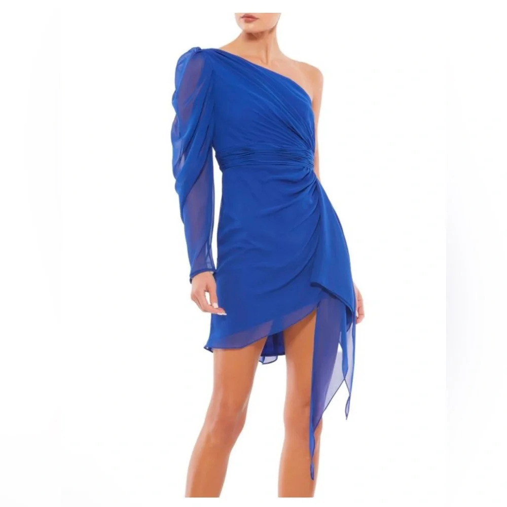 MAC DUGGAL Asymmetric Mini Sheath Dress Style 55409